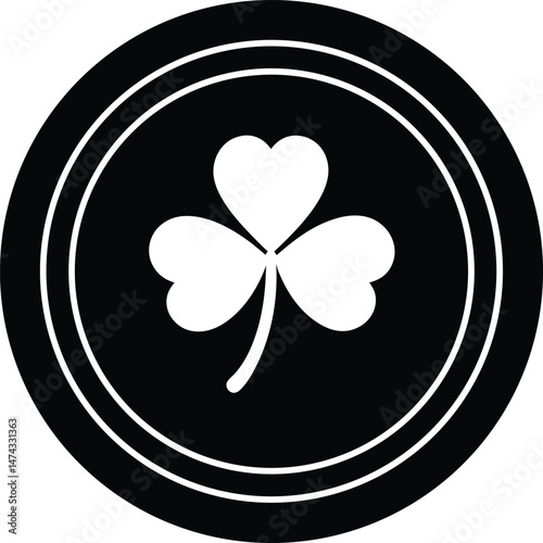 shamrock coin icon vector illustration