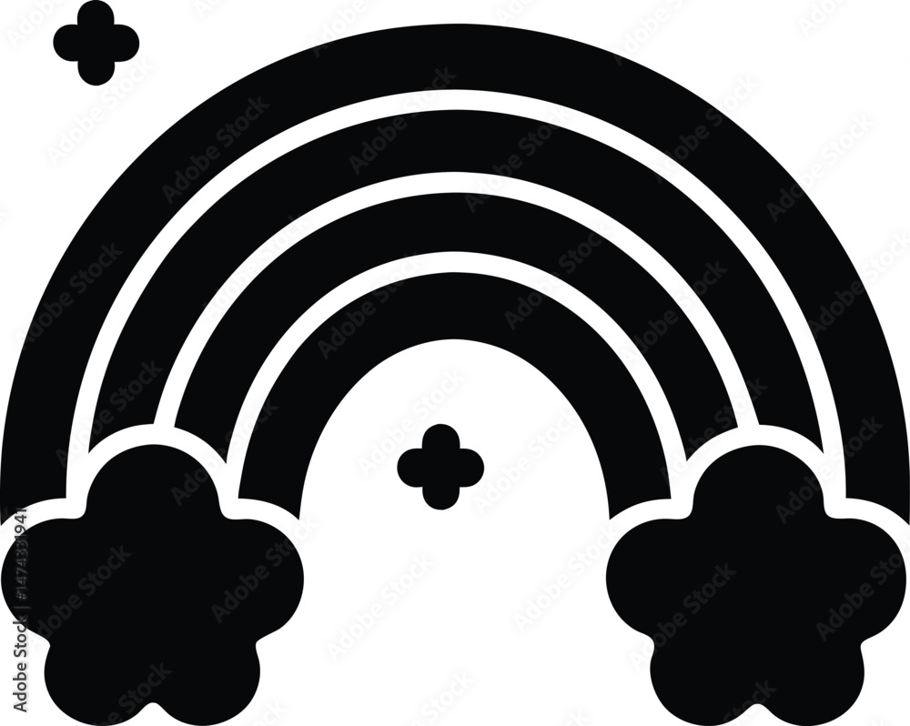 st patrick s day rainbow icon vector illustration