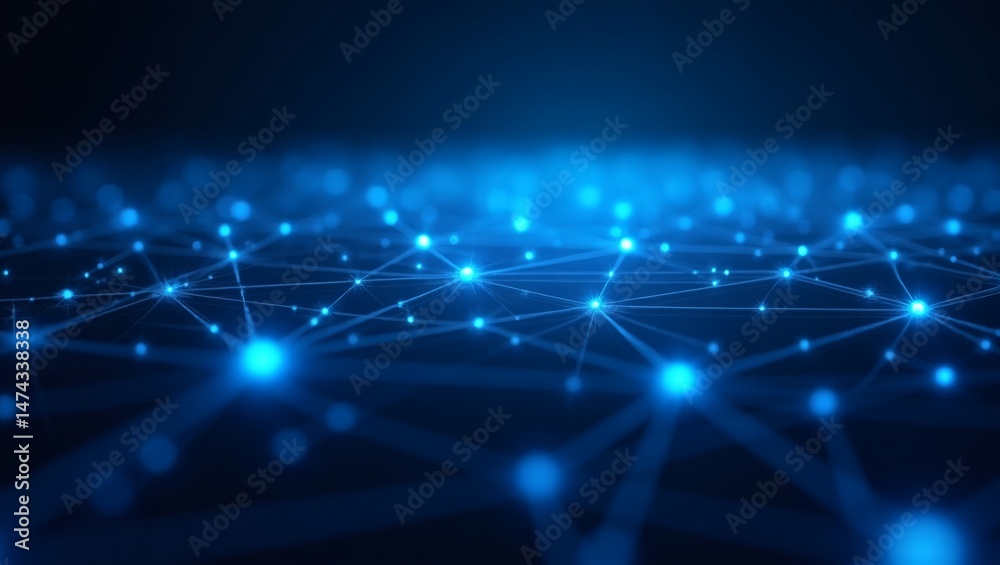 Fototapeta premium A glowing network of interconnected dots creating a futuristic, digital world