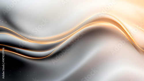 Flowing abstract waves of light and shadow creating a serene atmosphere in a modern design concept. Selective focus