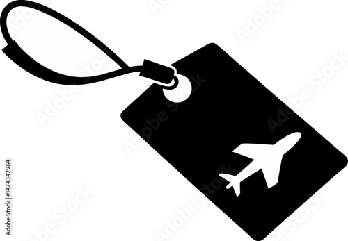 Travel Tag Loop Silhouette Vector   