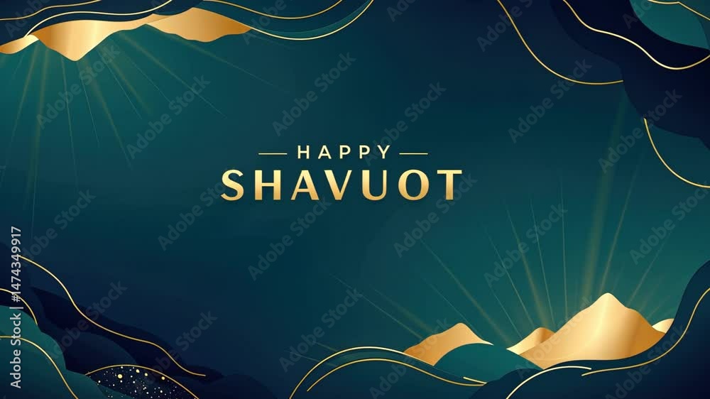 Elegant shavuot celebration with gold accents and abstract design elements