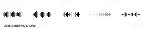 Sound wave icons. Sound wave icons set. Recording icons. Audio waves icon. Voice message and sound representation. 