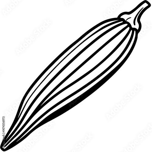 Stylized Okra Vector Illustration