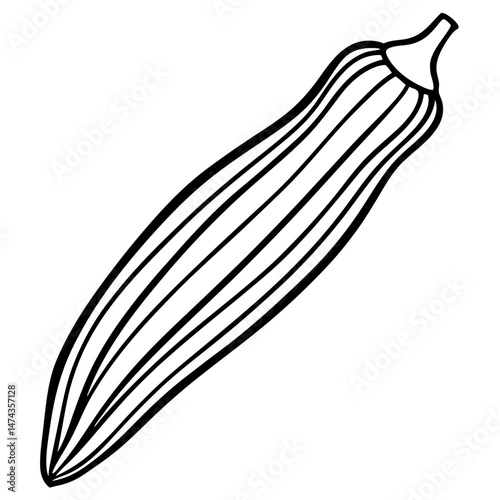 Stylized Okra Vector Illustration