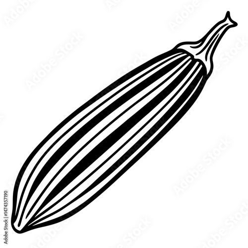 Stylized Okra Vector Illustration