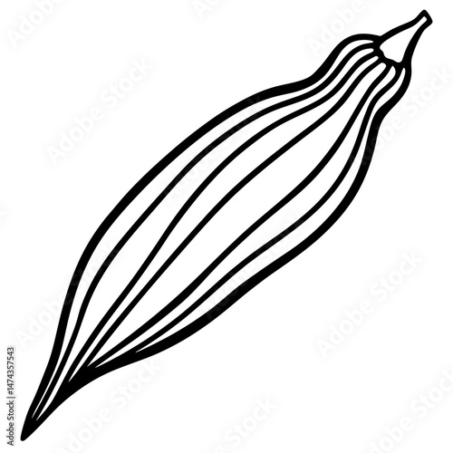 Stylized Okra Vector Illustration