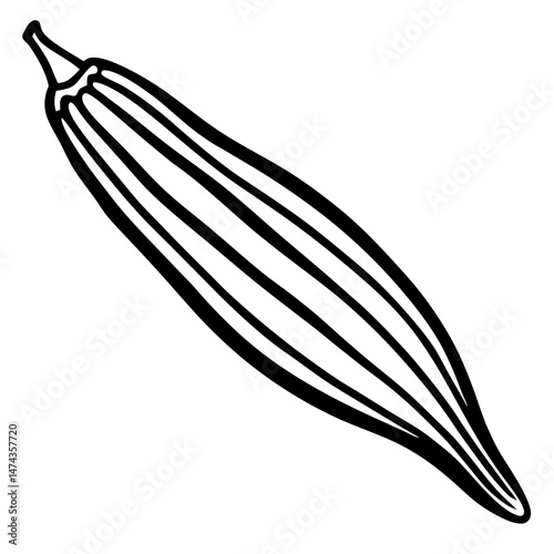 Stylized Okra Vector Illustration