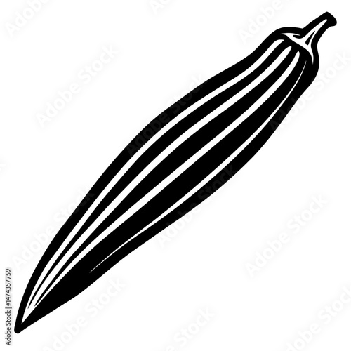 Stylized Okra Vector Illustration