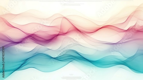 Abstract colorful flowing lines gradient illustration across the white background