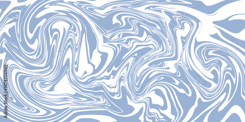 Wavy retro abstract background. Trippy hippie pattern in 60s-70s style. Cool groovy liquid texture. Simple vector design in pale blue and beige colors.