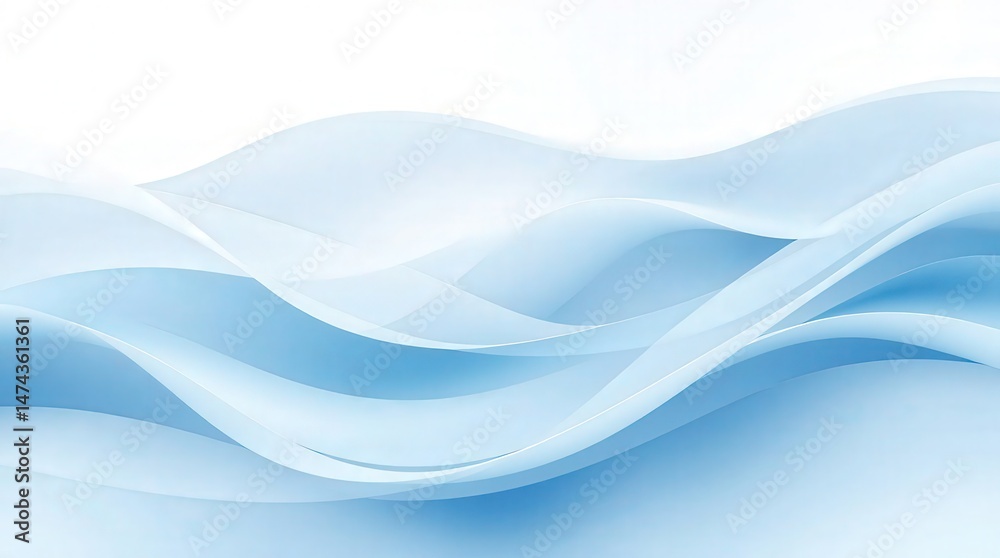Fototapeta premium Soft Blue Waves with Gentle Curves on a Light Background