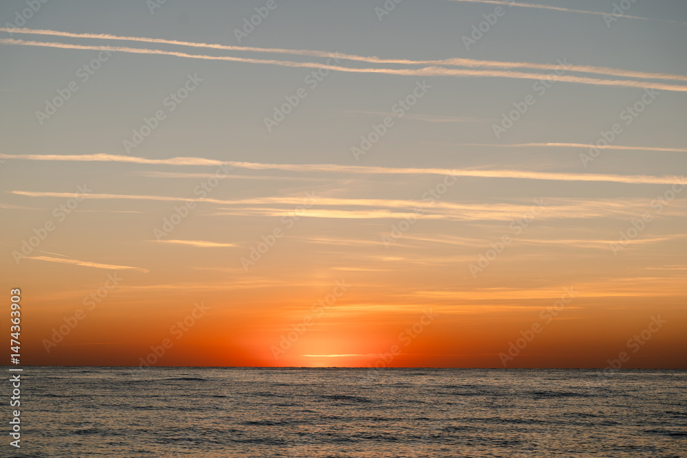 Fototapeta premium Serene sunrise over Cirali Beach in the morning. Sunrise Over Cirali, Turkey.