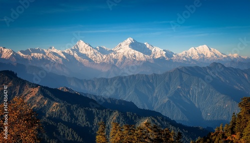 magnificent dhauladhar range of mountain dharamshala taken with telephoto lens