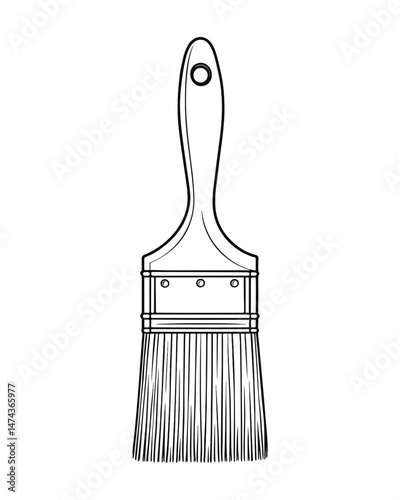 Paintbrush illustration with wooden handle, DIY concept art