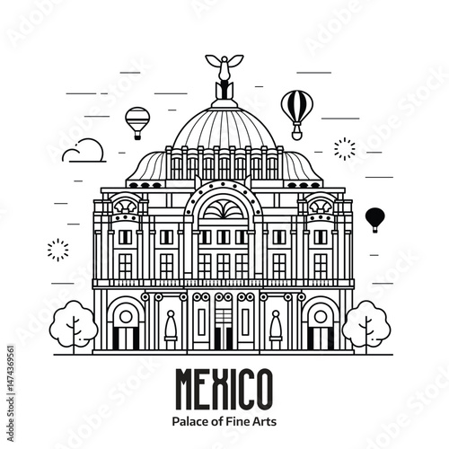 Mexico City Palace of Fine Arts Landmark