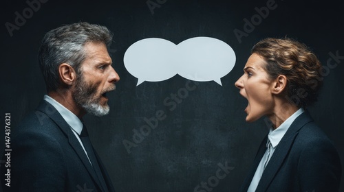 Intense Argument Between Two Business Professionals in Office Setting