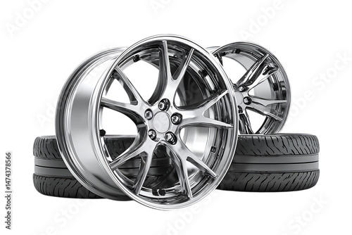 Stylish Car Wheel Rims Collection for Print or Web