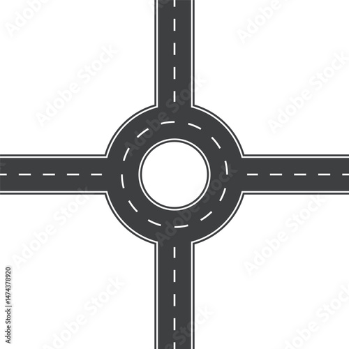 roundabout with road roadways. road circular intersection