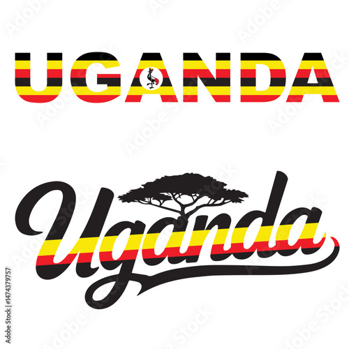 A vector of Uganda’s iconic Crested Crane, beautifully detailed with bold black, red, and yellow feathers—perfect for patriotic designs, branding, or cultural merchandise