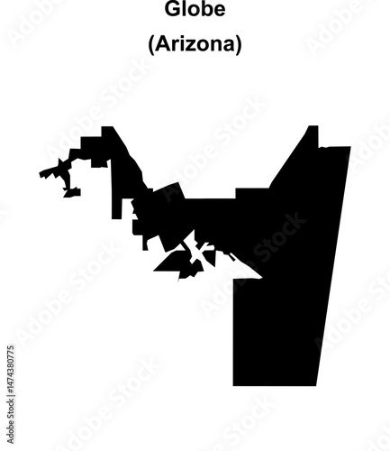 Globe (Arizona) blank outline map