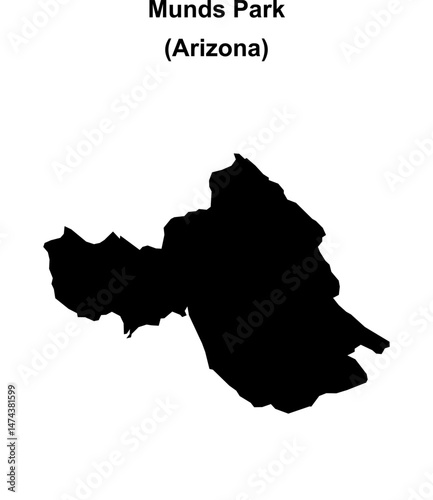 Munds Park (Arizona) blank outline map