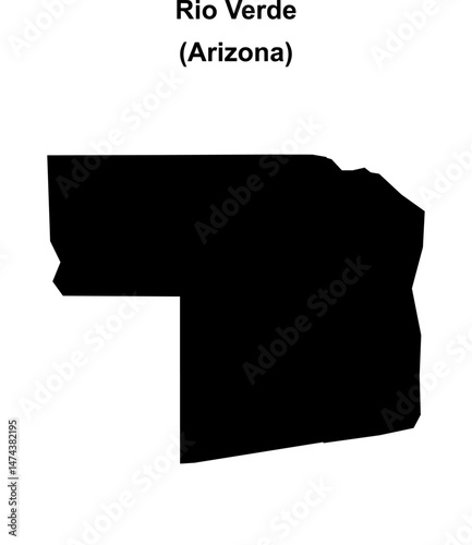 Rio Verde (Arizona) blank outline map