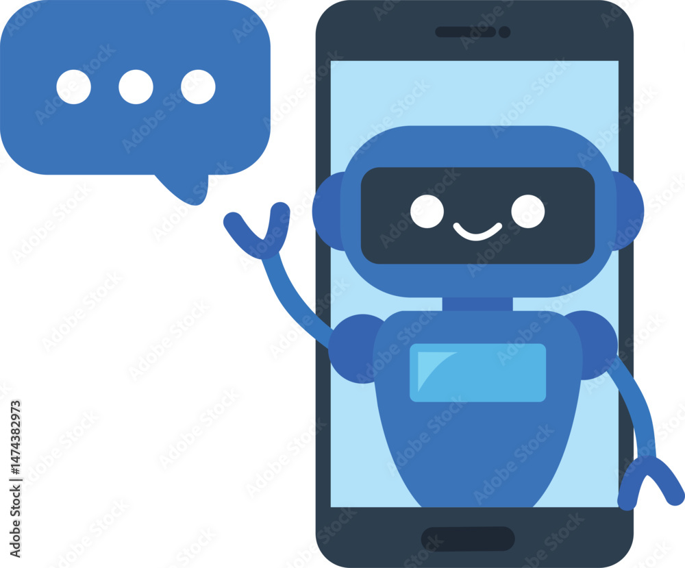 Chatbot on Smartphone AI Assistant Concept Chatbot on Smartphone AI Assistant Concept