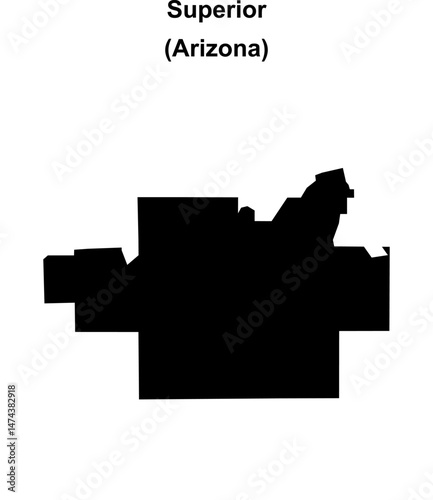 Superior (Arizona) blank outline map