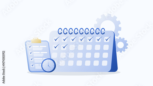 Illustration of daily task and to do list checklist with gradient color  concept vector