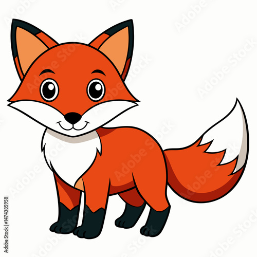 Crimson Fox art vector