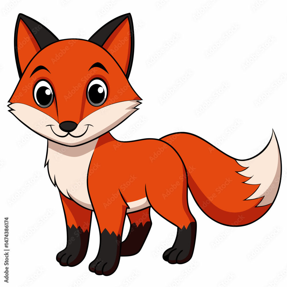 Obraz premium Crimson Fox art vector