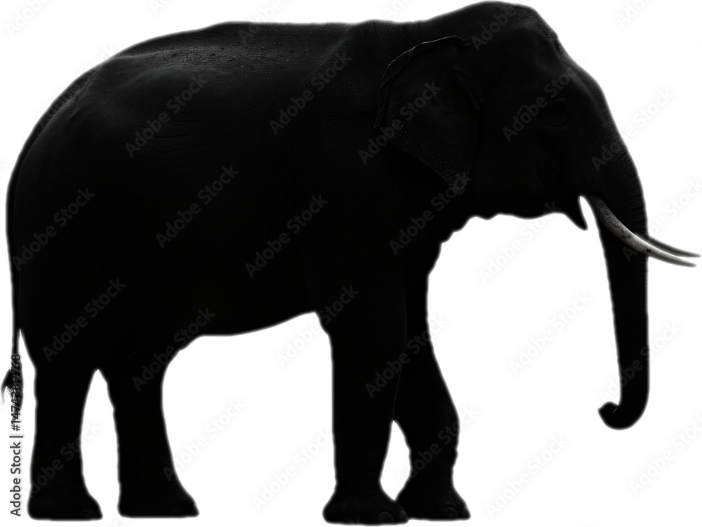 Fototapeta premium elephant animal silhouette transparent background illustration vector logo design digital icon symbol sign