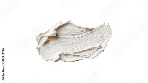 丁寧に塗り広げられたホワイトクリームのスウォッチ（美容・コスメ）