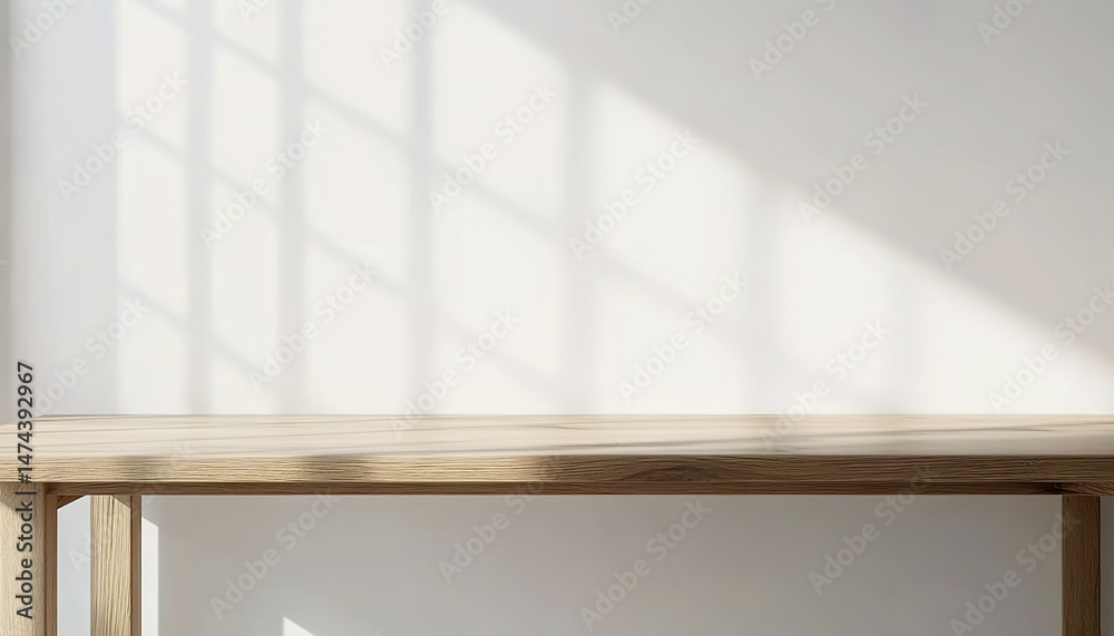 Fototapeta premium Empty wooden table, oak table, close-up shot