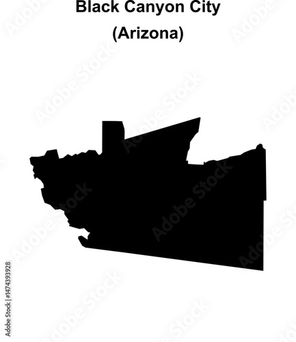 Black Canyon City (Arizona) blank outline map