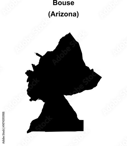Bouse (Arizona) blank outline map