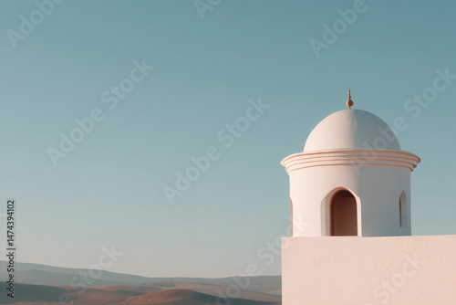 solar thermal plant in morocco during soft twilight emphasizing seasonal transition