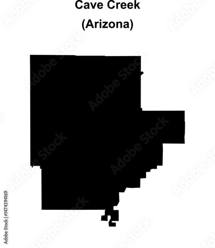 Cave Creek (Arizona) blank outline map