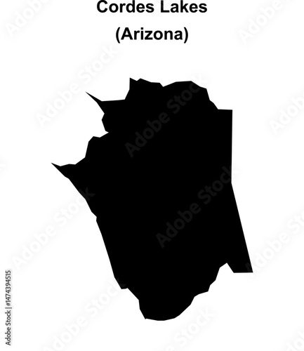 Cordes Lakes (Arizona) blank outline map