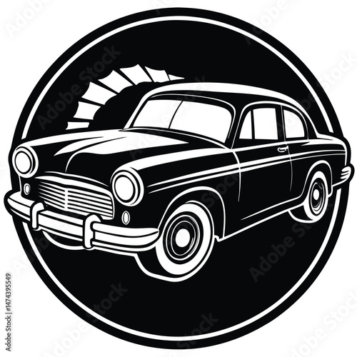 Retro Styled Antique Car Art