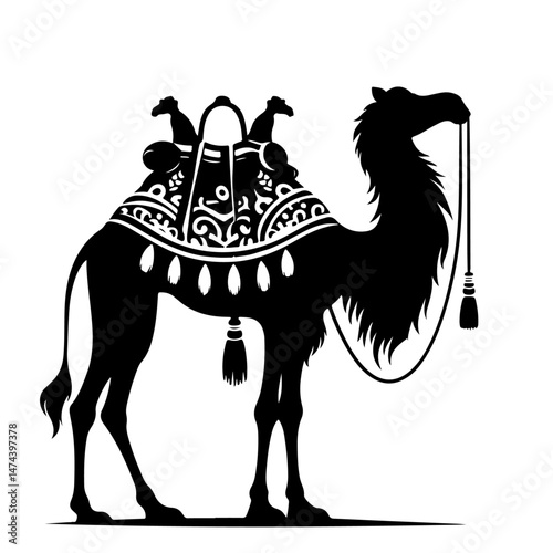 Two-Humped Camel Silhouette for Desert Life and Endurance Design