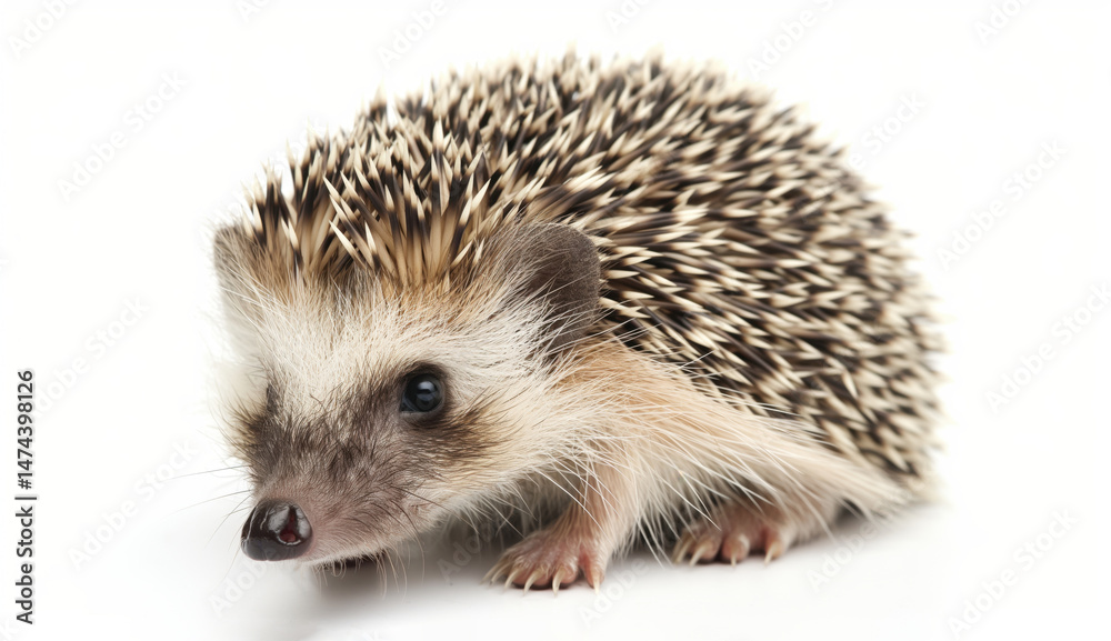 Obraz premium Hedgehog isolated on white background. Wild herbivore. Wildlife. Mammals. 
