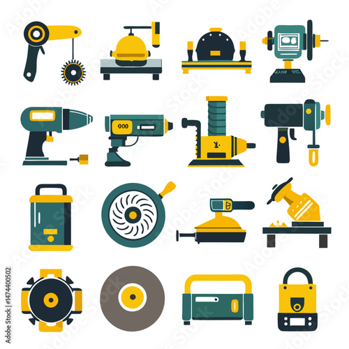 Flat illustration showcasing various construction and repair tools