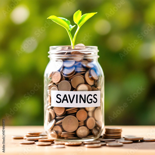 saving jar of coins