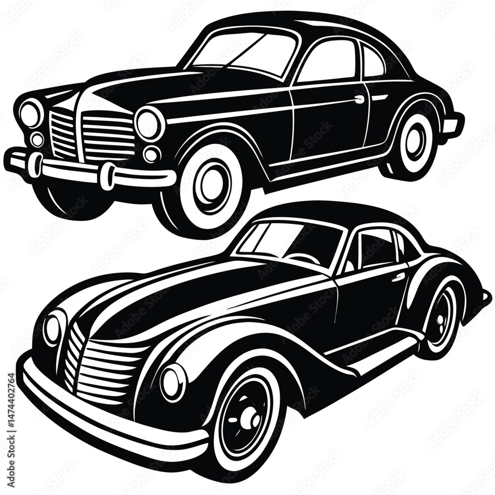 Fototapeta premium Antique Sports Car Vector