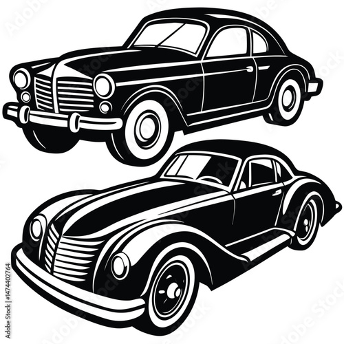 Antique Sports Car Vector