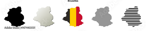 Bruxelles province outline map set
