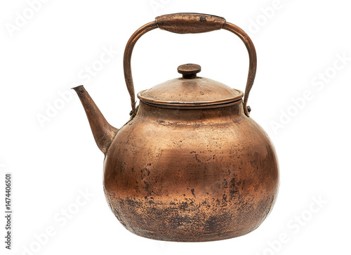 old empty copper kettle
