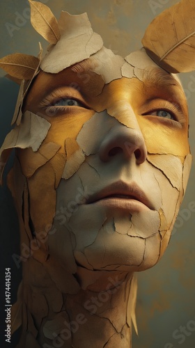 Sun-Kissed Aestival Spirit in Cracked Earth Texture